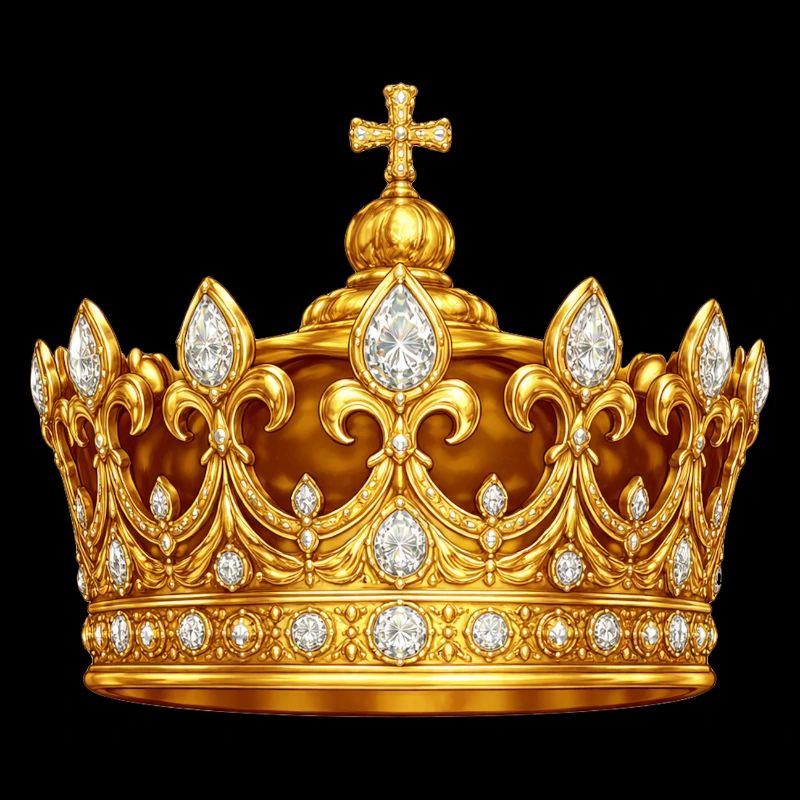 Golden crown with diamonds
