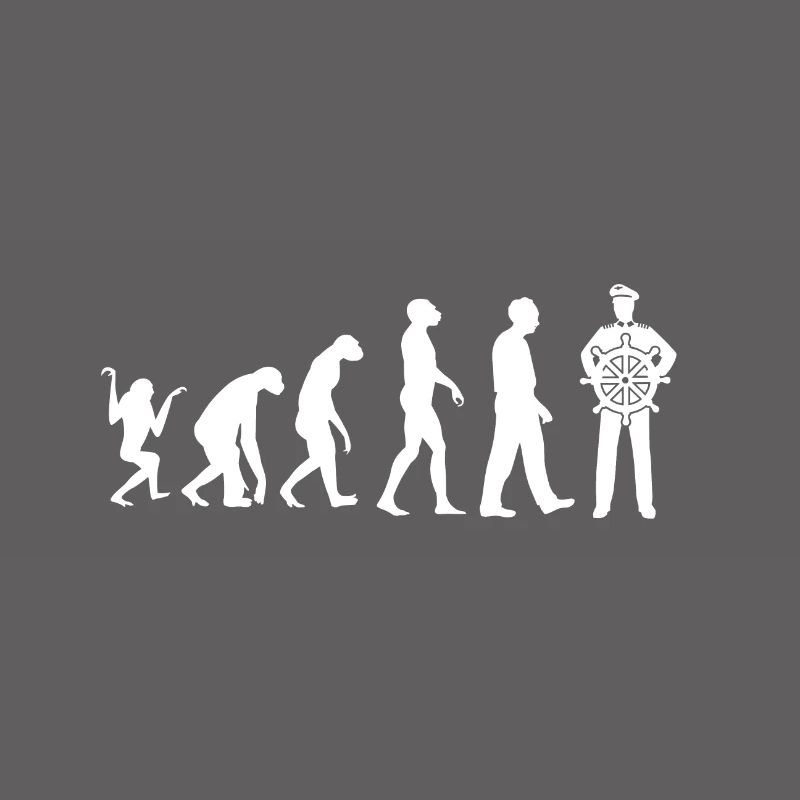 Evolution Monkey Stone Age Captain Ocean Gift