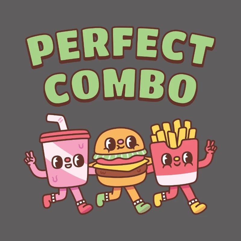 Simpatico hamburger di soda e patatine fritte Combo perfetta amici