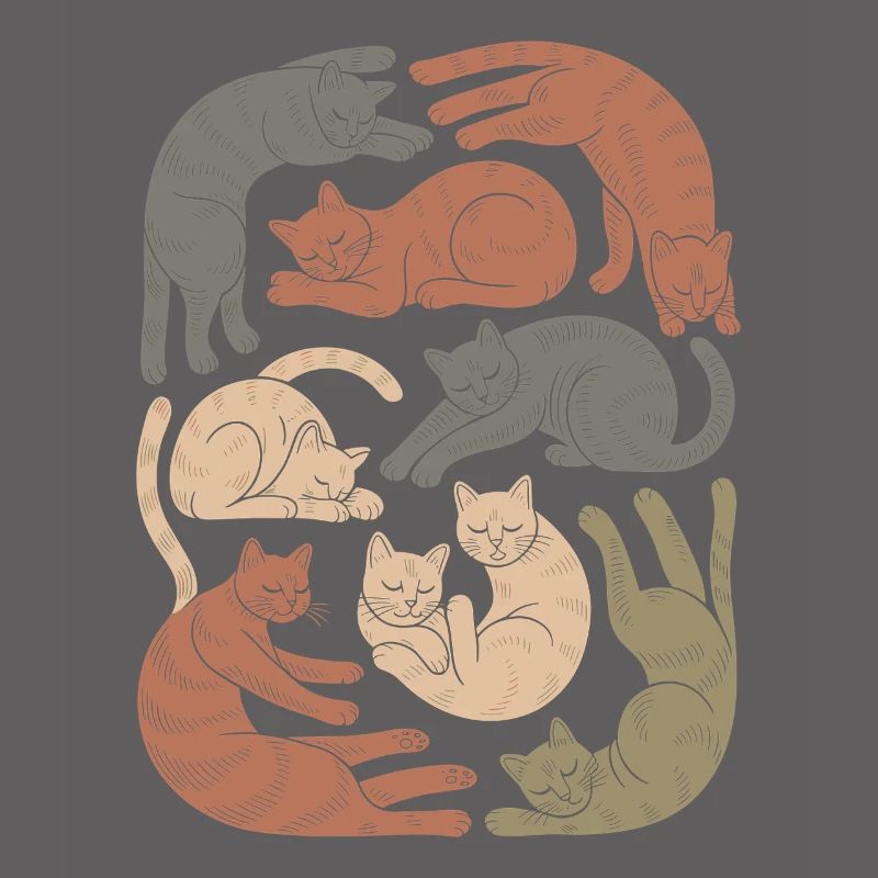 Entspannte Boho Katze Muster