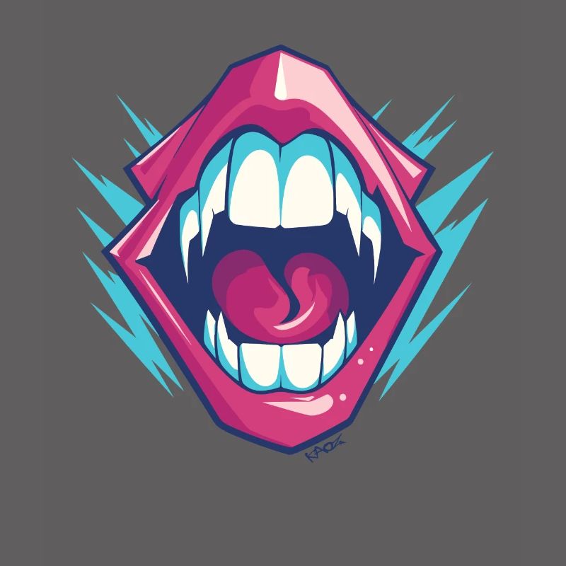 Vampire dentition with sharp teeth