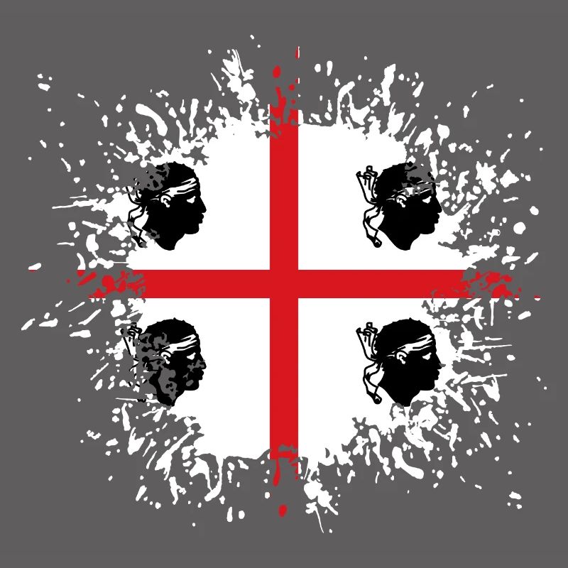 Sardaigne Drapeau Klecks Drapeau sarde Splash