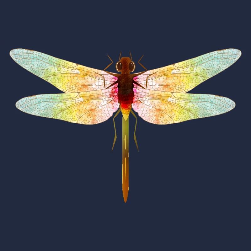 Iridescent Dragonfly – Filigree Insect Motif
