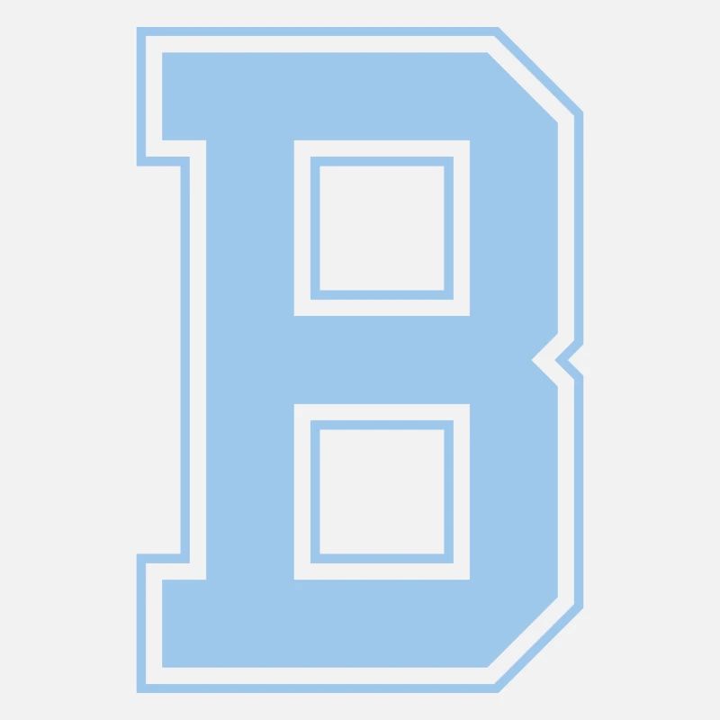 Monogramm Hellblau Varsity College Initiale B