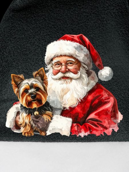Weihnachtsmann- und Yorkshire Terrier-Kunst