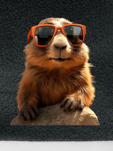 Murmeltier mit Sonnenbrille Nagetier Erdhörnchen