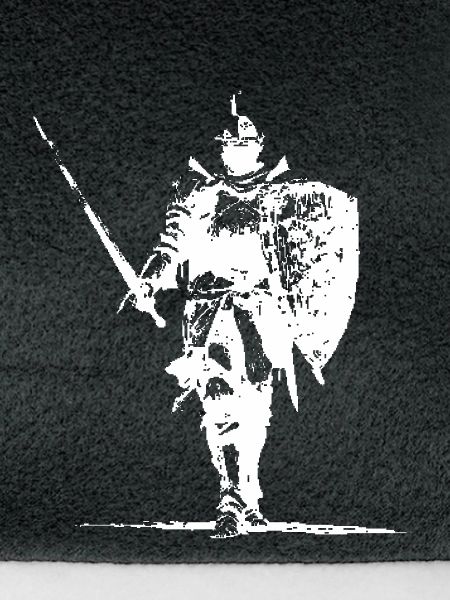 Ritter-Silhouette mit Schild und Speer