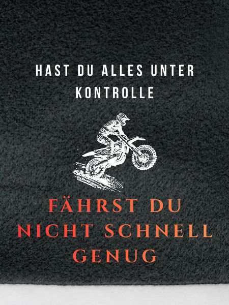 Kontrolle oder Geschwindigkeit Moto-Spruch