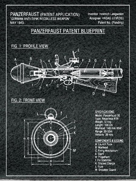 Panzerfaust-Bauplan Illustration