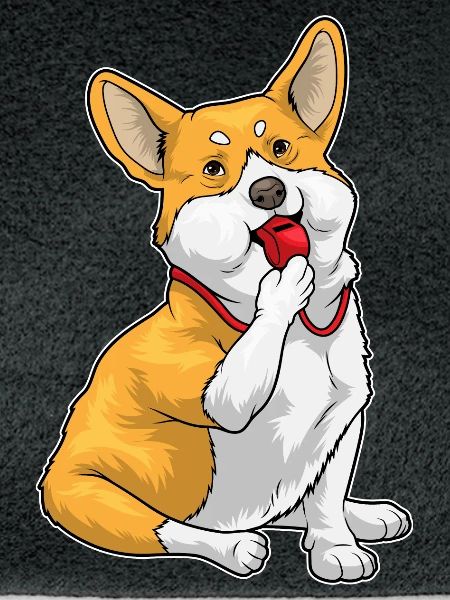 Corgi Schiedsrichter Pfeife