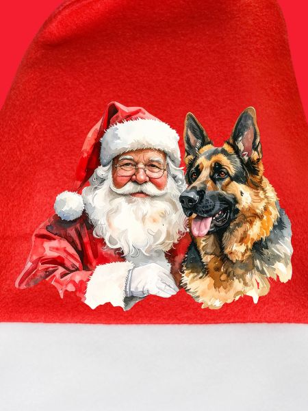 Weihnachtsmann Deutscher Schäferhund