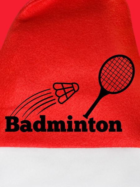 Badmintontext mit Shuttle und Schläger