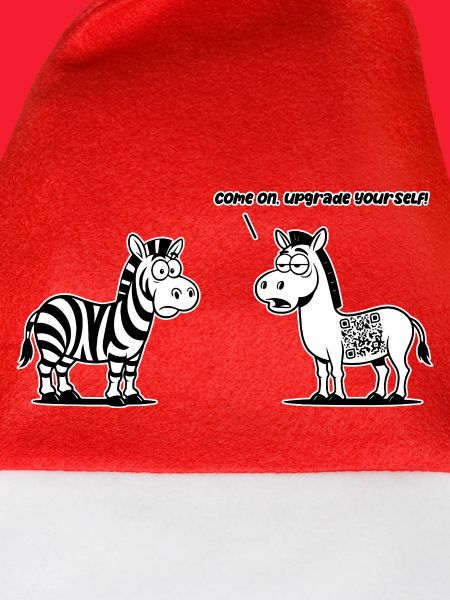Lustiges Zebra mit QR-Code-Upgrade