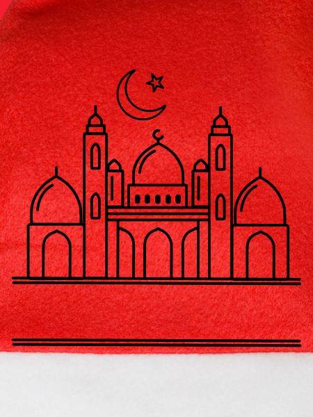 Moschee mit transparenter Textleiste
