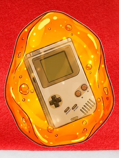 Game Boy versunken in Bernstein