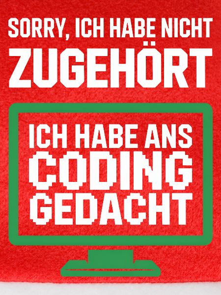 Coding Gedacht Bildschirm Spruch