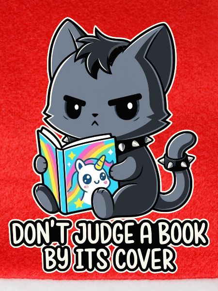 Goth-Katze liest