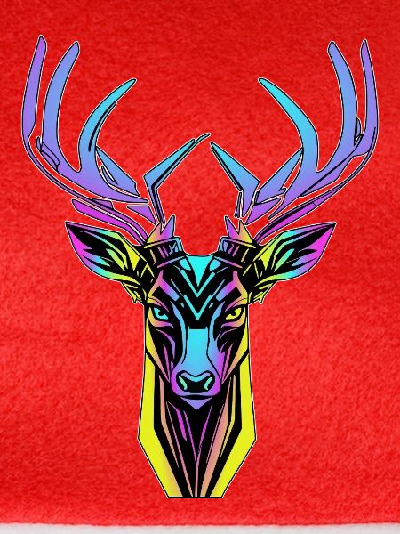 Neon-Hirschkopf