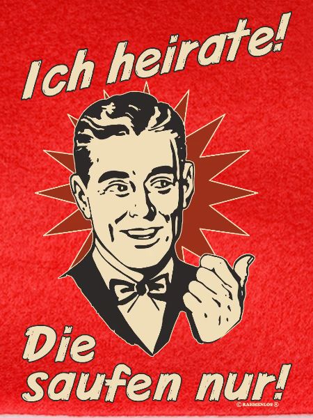 Retro-Eheversprechen mit Trinkmotiv