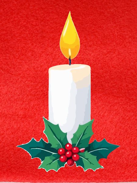 Weihnachtskerze & Stechpalme