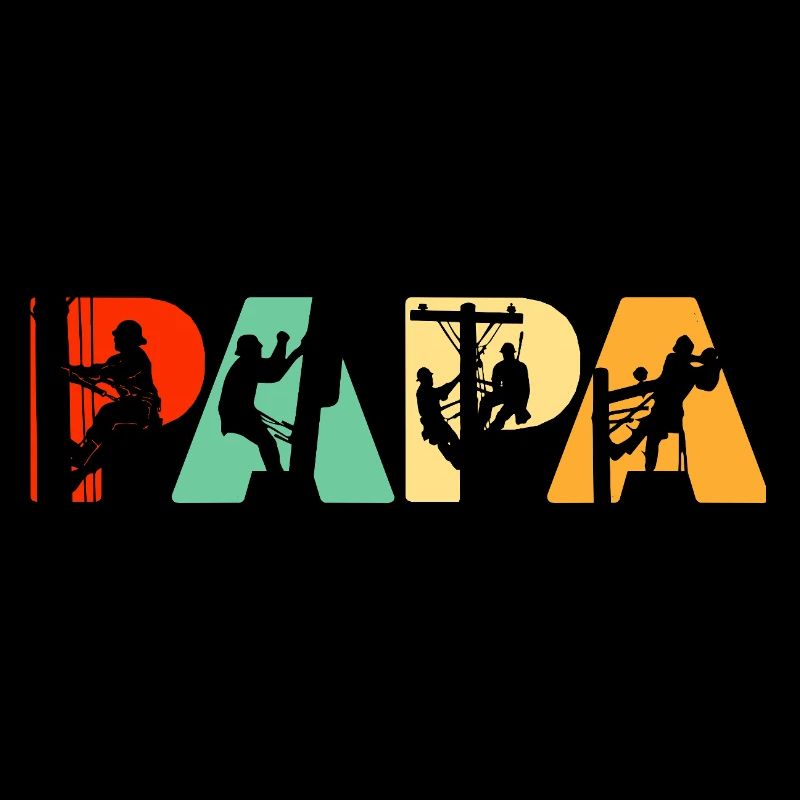 Typographie Papa Lineman Retro Silhouette