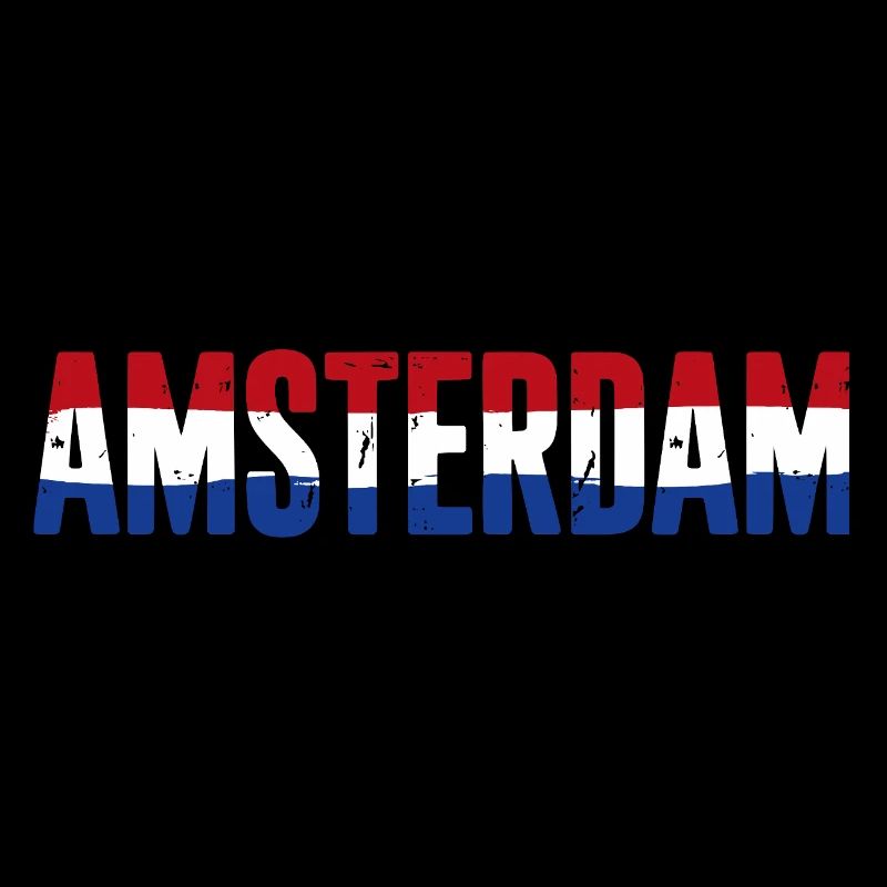 Amsterdam Flag Netherlands Vintage