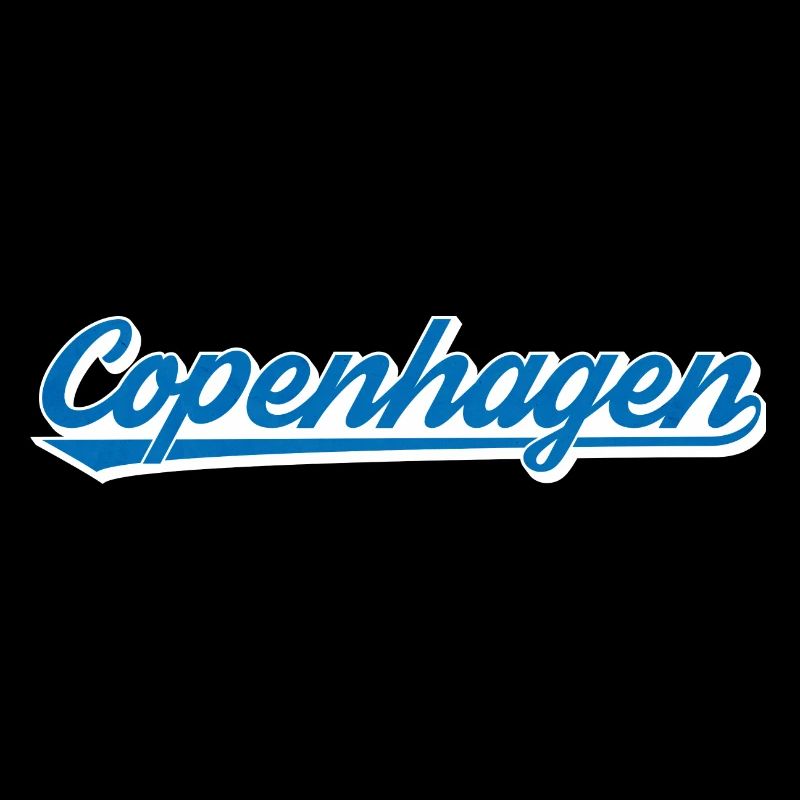 Lettrage de Copenhague Graphique bleu-blanc