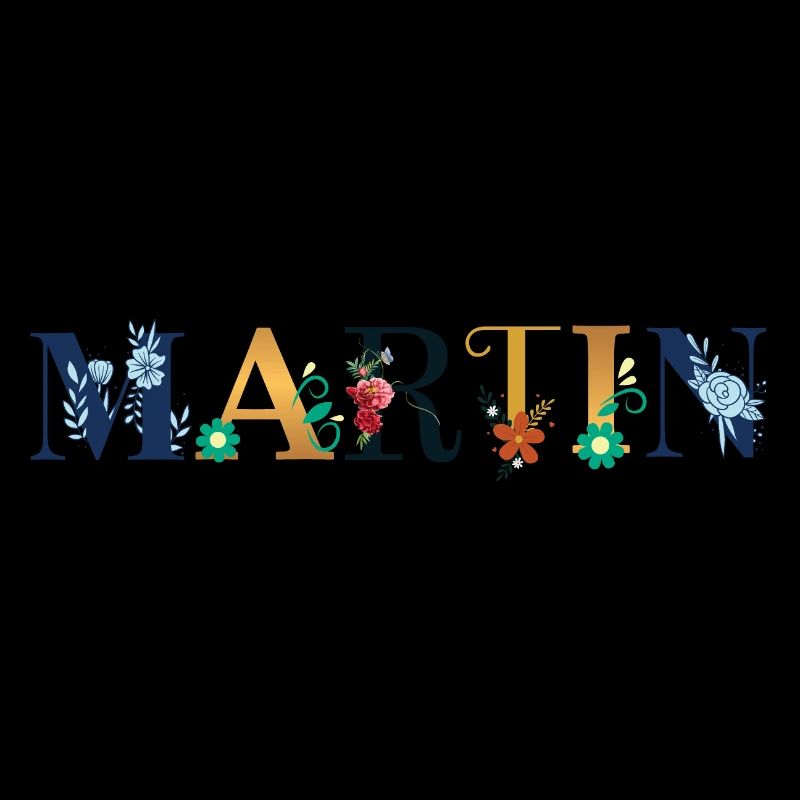 MARTIN Name mit Blumen geschmückt