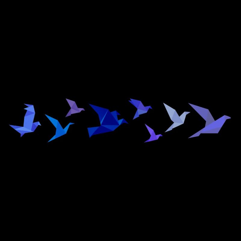 Origami Bird Migration (Blue)
