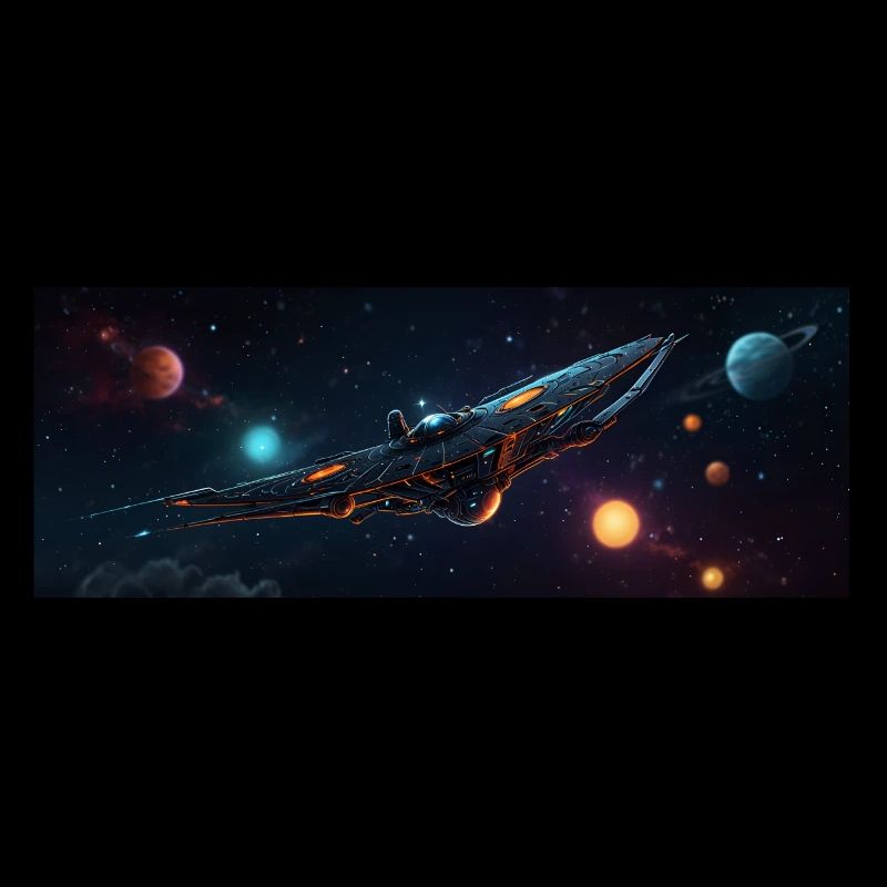 Vaisseau spatial dans l’immensité de l’espace