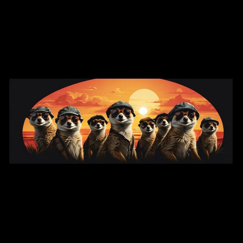 coole Erdmännchen mit Basecap und Sonnenbrille