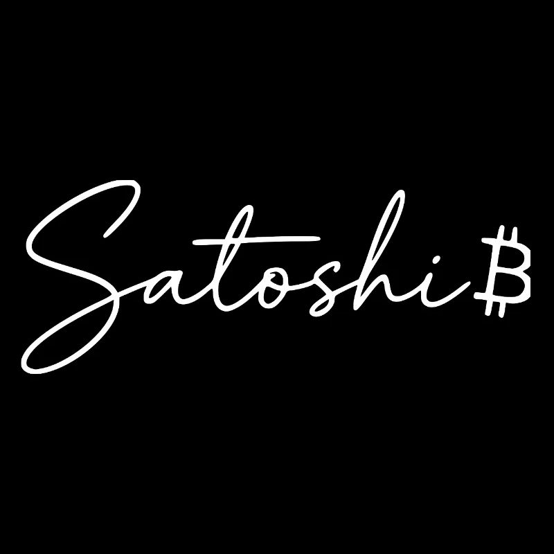 Satoshi Schriftzug Bitcoin Symbol Script Crypto