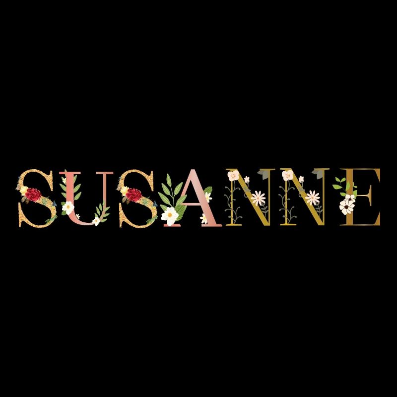 Le nom de SUSANNE est décoré de fleurs