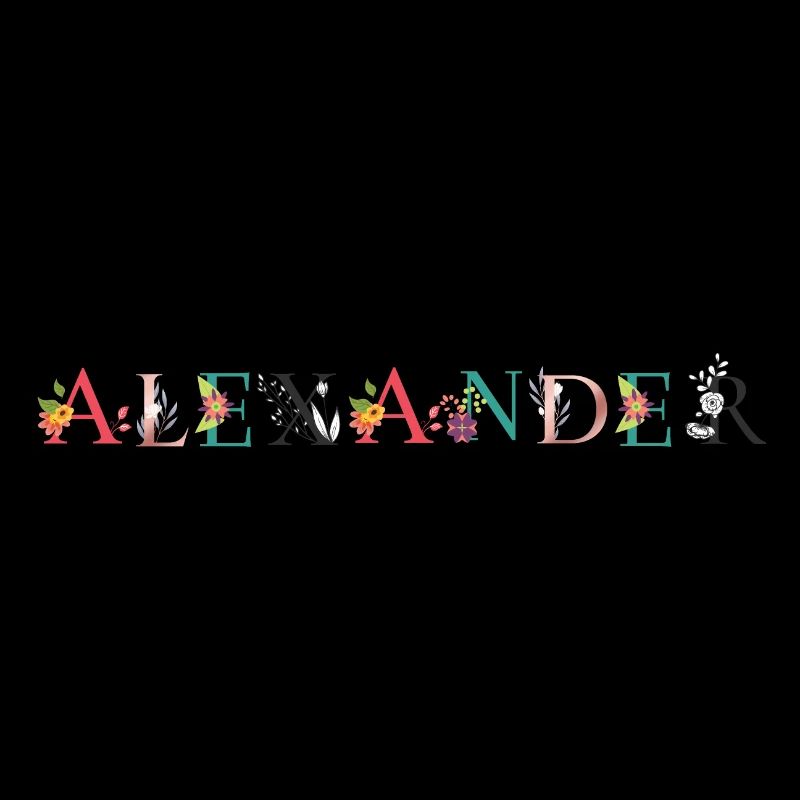 ALEXANDER Nom Art avec fleurs brodées