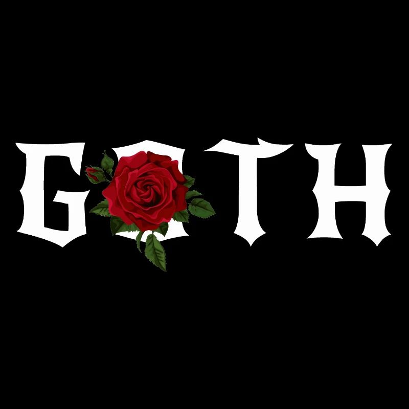 Goth, Gothic Theme with a Red Rose