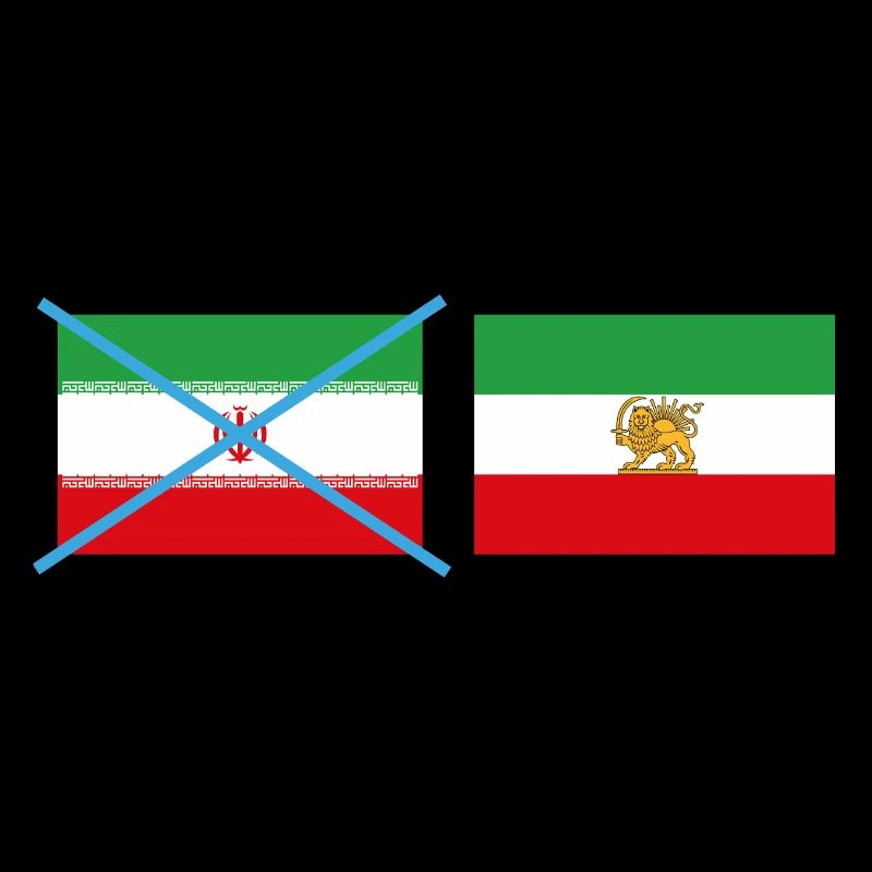 Drapeaux iraniens brisés