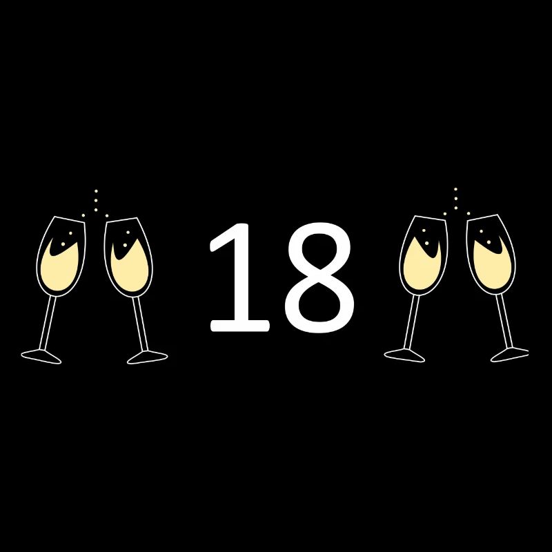 18th Birthday 18 Years Anniversary 18 Number 18 White