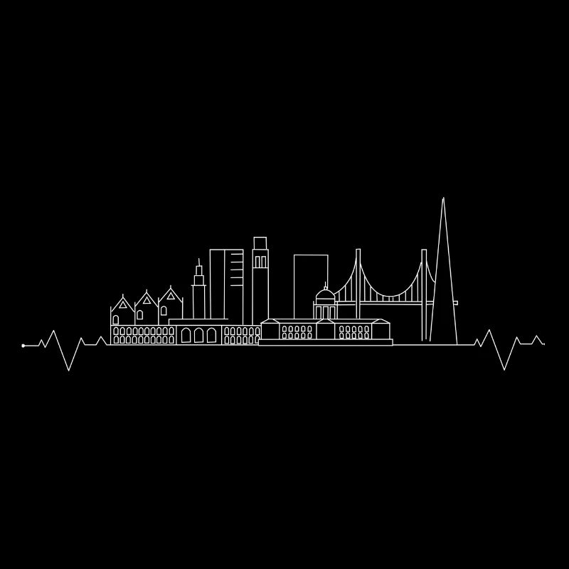 Urban Skyline Silhouette Print