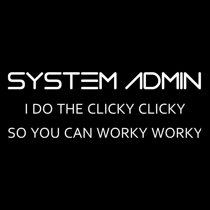 Systemadministrator machen klicky klicky in weiß
