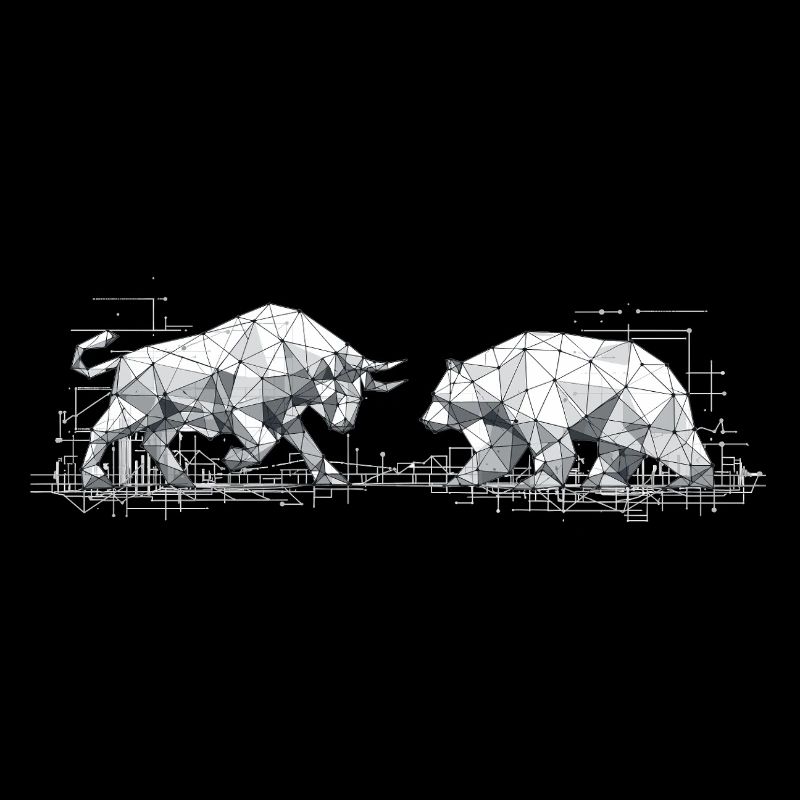 Bull & Bear : Bourse géométrique low-poly