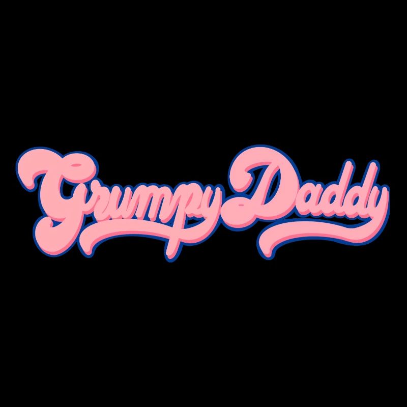 Grumpy Daddy Retro Script - Color "Bubble Gum"