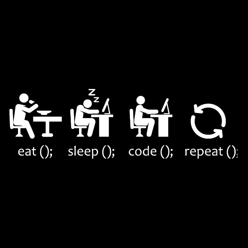 Essen, schlafen, Code wiederholen – lustiger Softwareentwickler
