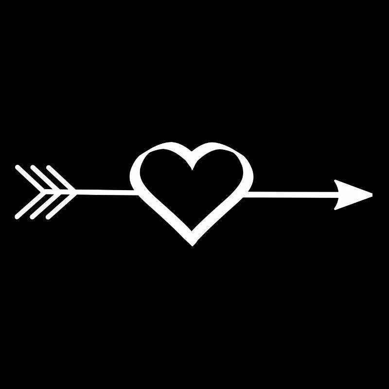 Cœur blanc blanc avec flèche