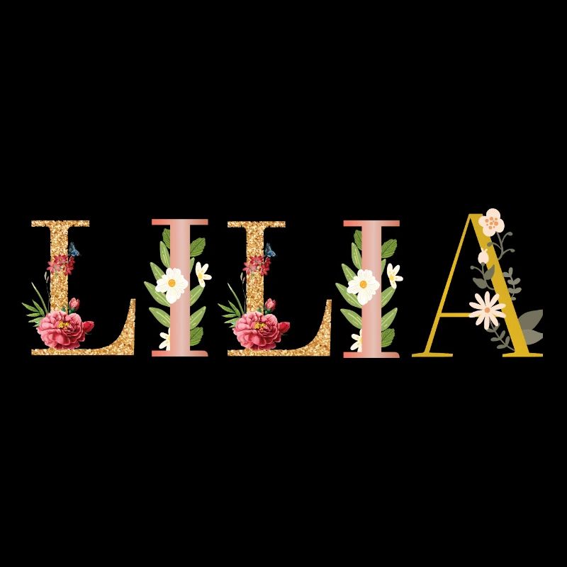 Le prénom LILIA décoré de fleurs