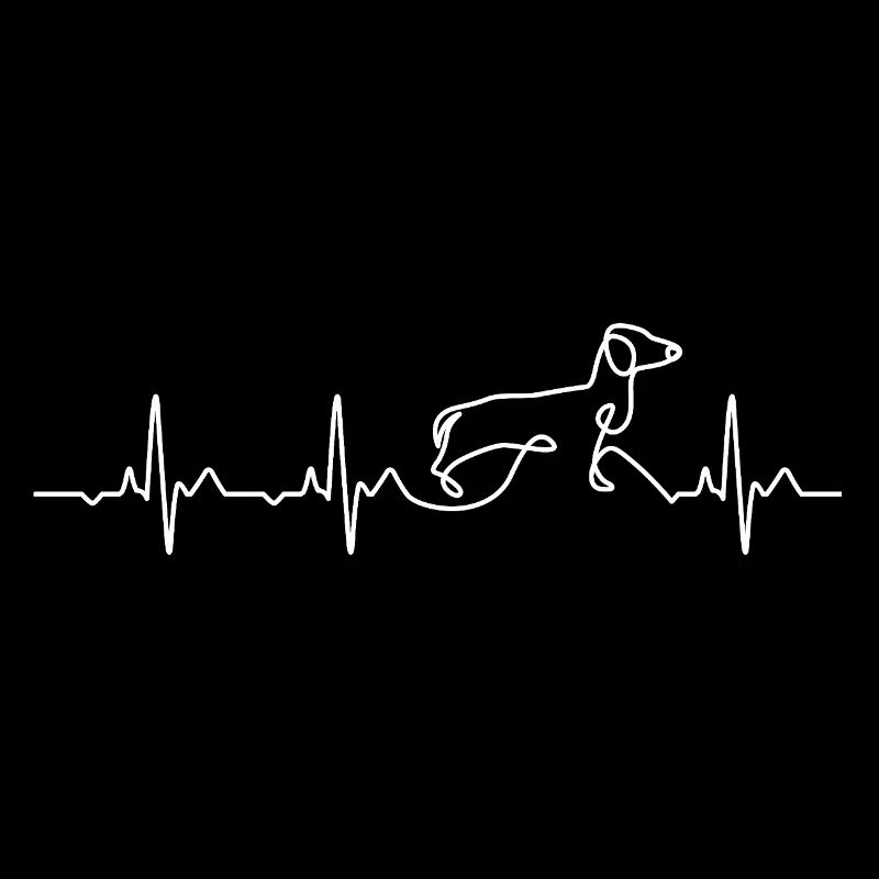 Minimalistischer Dackel Heartbeat Geschenk