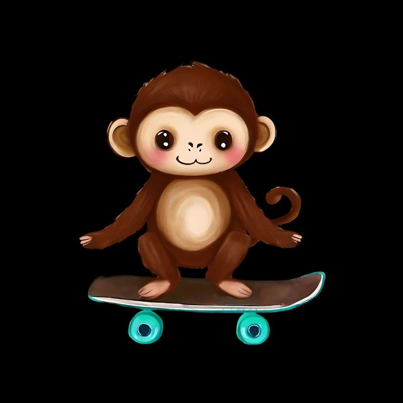 Affe auf Skateboard