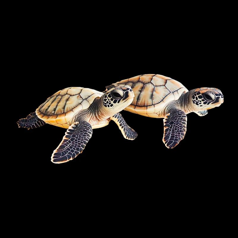 Double paire de bébé tortue de mer