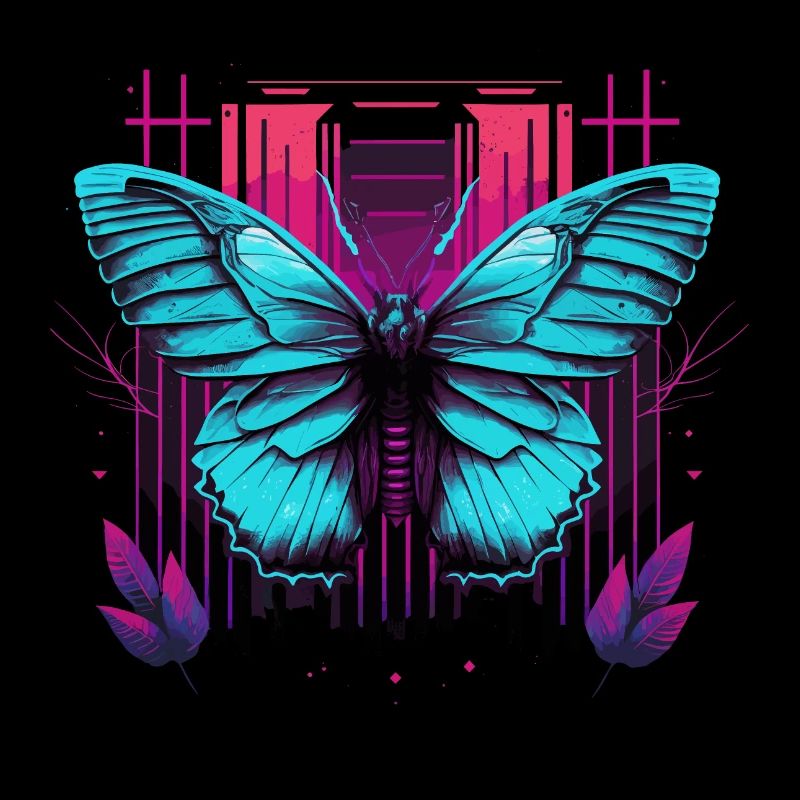 Joli papillon Synthwave