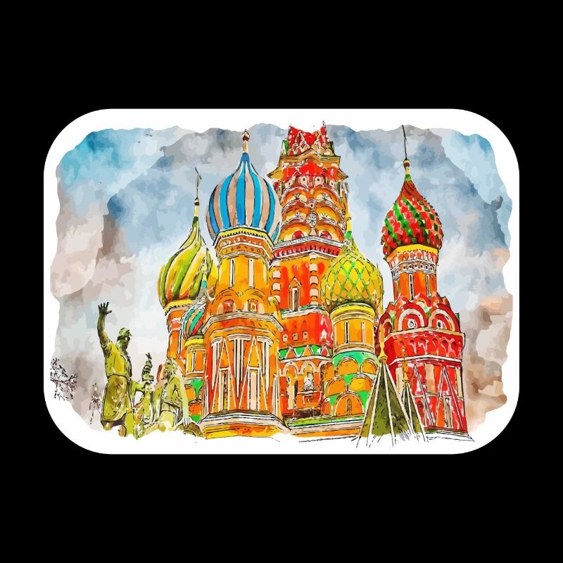 Moscou Russie Aquarelle Esquisse Dessinée Peinture