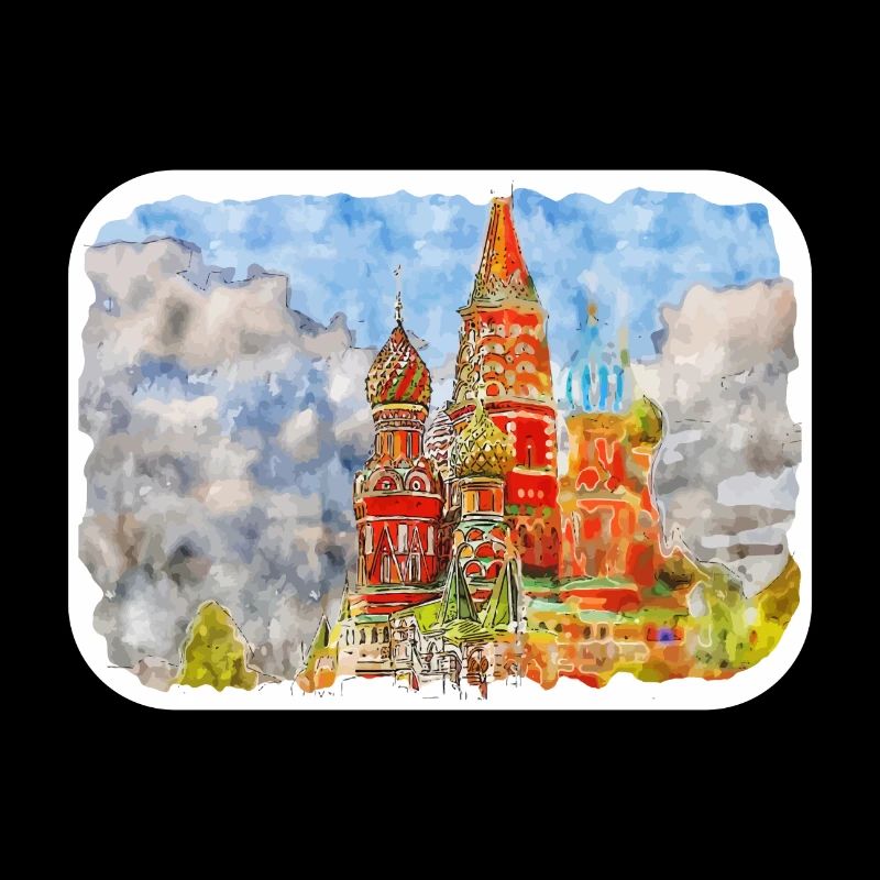Moscou Russie Aquarelle Esquisse Dessin Dessiné